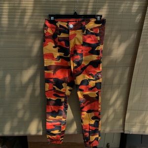 Camo orange/black pants